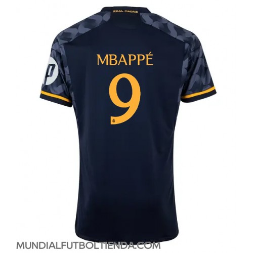 Camiseta Real Madrid Kylian Mbappe #9 Segunda Equipación Replica 2023-24 mangas cortas